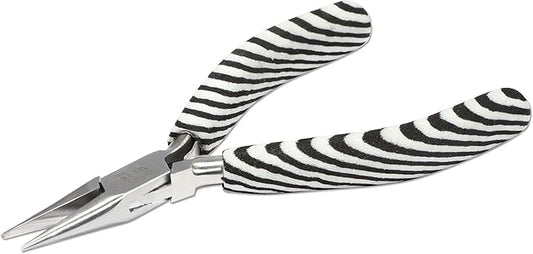 The Beadsmith Chain Nose Pliers – Zebra Print Line – 5 inches (127mm) – Comfortable Handle with Double Leaf Springs – Jewelry Making Tool for Creating Bracelets, Earrings and Necklaces