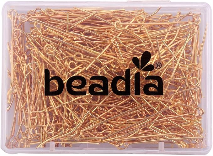Open Eye Pins Gold Head Pins for DIY Jewelry Making 40mm 200pcs