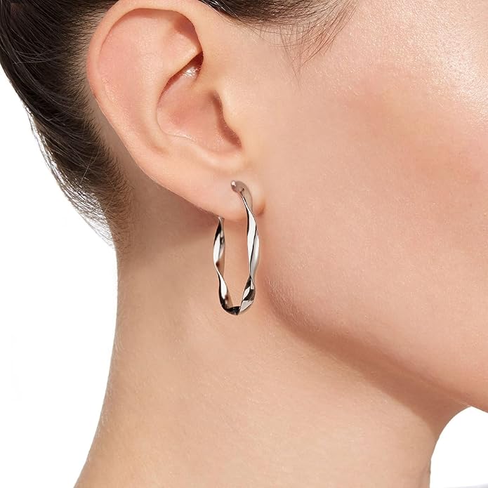 Gold Hoop Earrings Set for Women: Thick 14k Gold Plated Oval Teardrop Sensitive Ear Jewelry Pack Hypoallergenic Hoops Earringsfor Women Fashion (20-35mm)