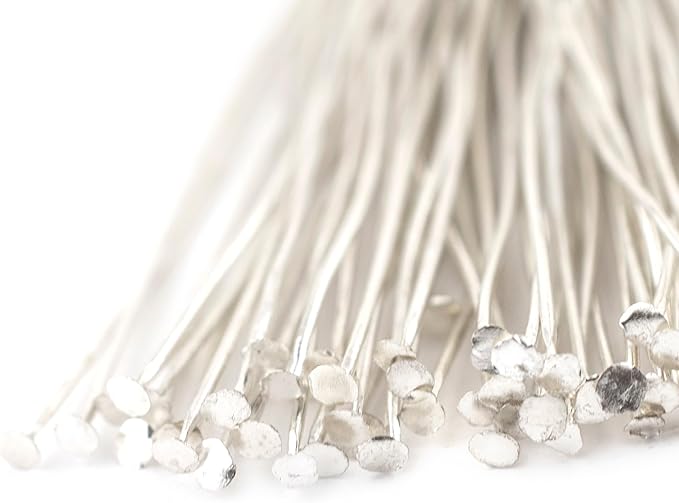 The Bead Chest Silver 21 Gauge 3 Inch Head Pins (Approx 100 Pieces)