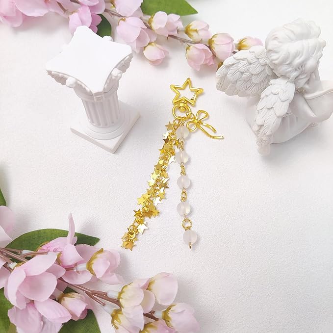 Y2K Aesthetic Keychains for Women Cute Flowers Star Cake Jellyfish Keychins Charms Kawaii Bag Purse Decor