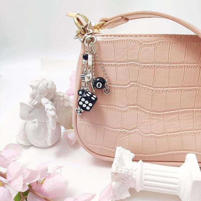 Y2K Aesthetic Keychains for Women Cute Flowers Star Cake Jellyfish Keychins Charms Kawaii Bag Purse Decor