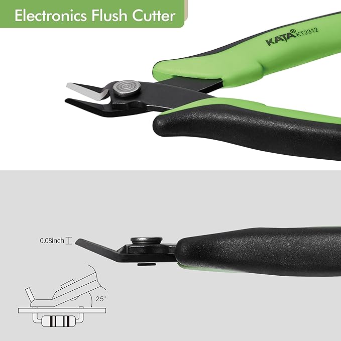KATA 2-Pack Micro Wire Cutter For Electronics Flush cutter, Precision Side Cutting for Electronics, Craft, Jewelry, Soft Copper, Wire Cables, Floral, Zip tie