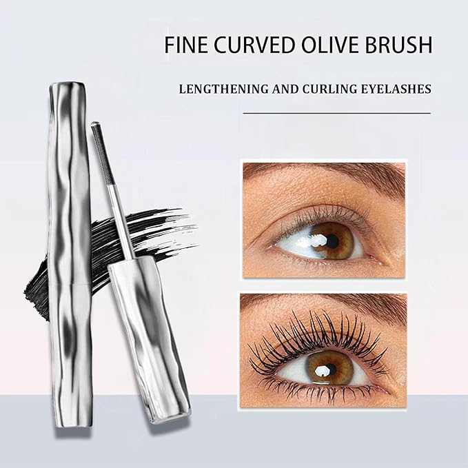 Eyelash Primer,Tubular Eyelash Primer,Waterprooflong Curling Mascara, Natural and Non-Smudged, Hydrofix Fiber Mascara, Iron Wand Mascara, Waterproof Quick Drying, Smooth and Long-Lasting, Black (2)