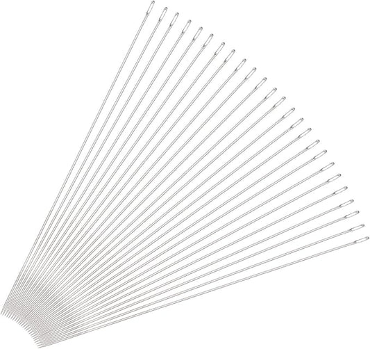 uxcell 25Pcs Beading Needles Fine Thin Long Straight Sewing Embroidery Threads Stainless Steel 4.72 Inch