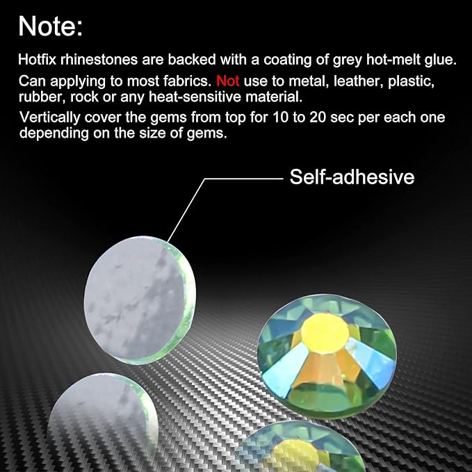 Hot Fix Crystal Flatback Rhinestones Glass Diamantes Gems 3.2mm(12ss 1440pcs, Light Green AB)