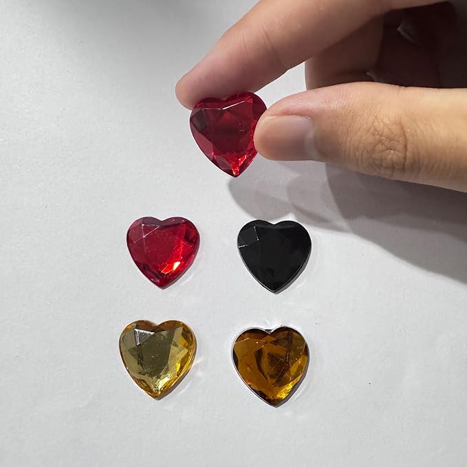 MECCANIXITY 40 Pcs Acrylic Heart Rhinestone 20mm Flat Back Plastic Gems Jewelry Stickers for Craft Bead Face Painting Costume Jewelry Making Deep Blue