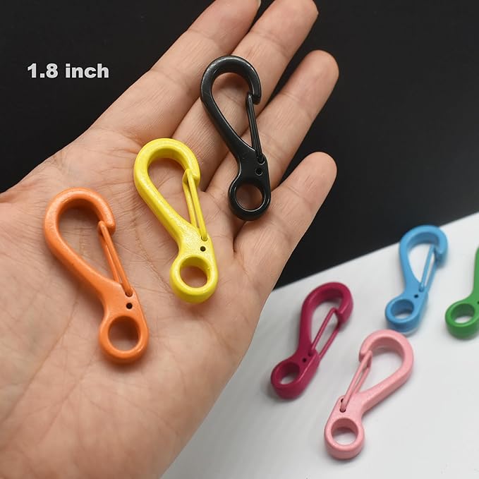 Mini Carabiner Clips with Metal Spring Wiregate Hook and Little Eye Hole for Keychain Backpack Clasps
