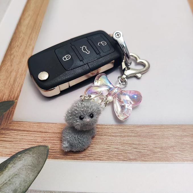 Cute Dog Keychain Fuzzy Dog Puppy Decor Keychain Aesthetic Y2K Bag Charms Stylish Dog Pendant Keychains Accessories