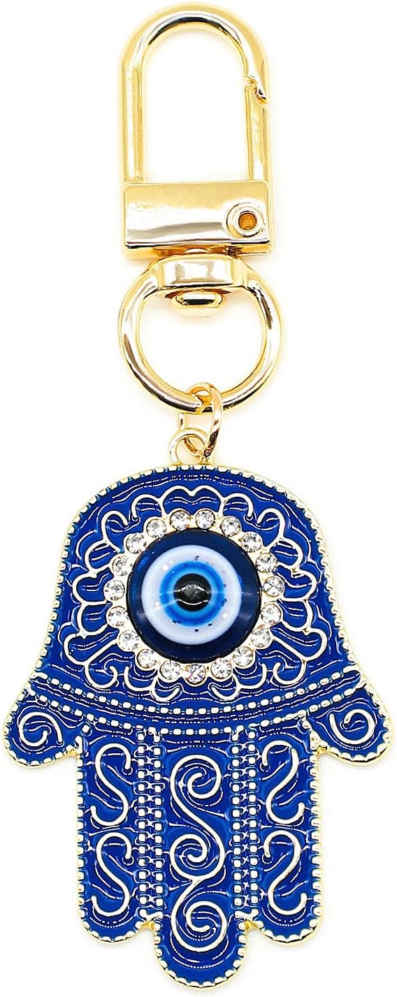 Evil Eye Keychain Hamsa Hand keychain Protection Charm for Men Women Car Key Ring Bag Purse Accessories