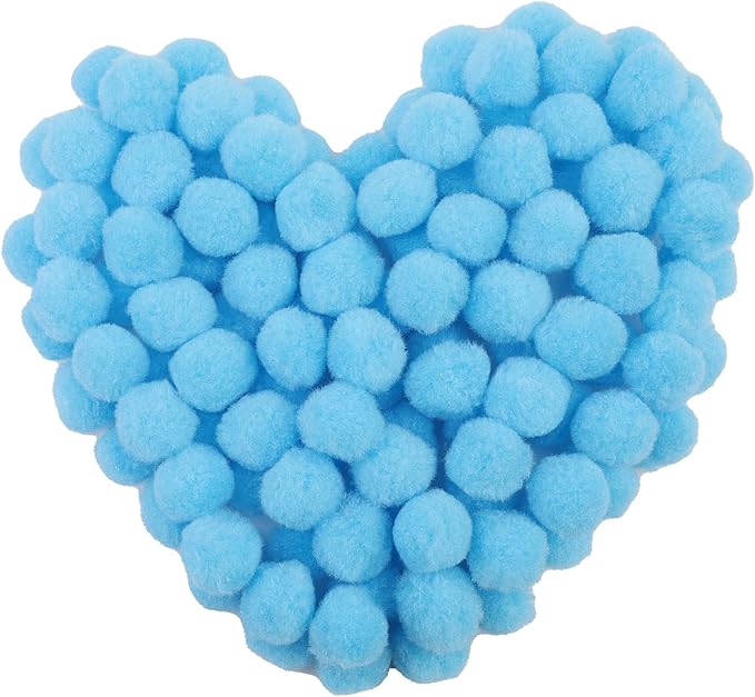 150 Pcs Pom Poms, 1 Inch Light Blue Craft Pom Poms, Mother's Day Fuzzy Pompom Puff Balls, Small Pom Pom Balls for DIY Arts, Crafts Projects, Home Decorations