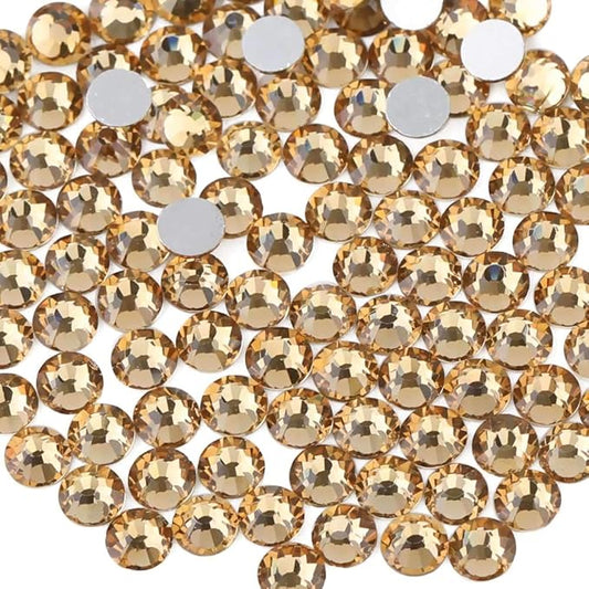 beadsland Flat Back Crystal Rhinestones Round Gems, Lt Colorado Topaz (1.9-2.0mm) SS6/1440pcs