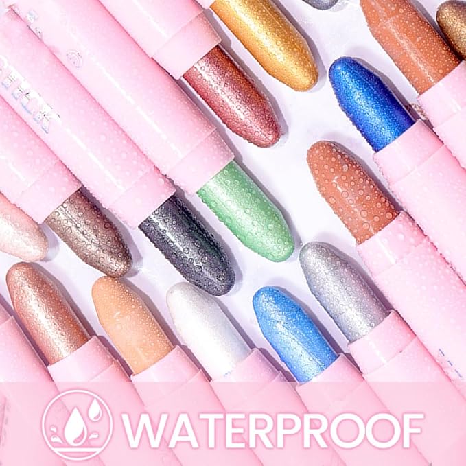 evpct 2Pcs Cream Eye Shadow Brightener Sticks Set for Eyes Waterproof, Taupe Smoky Amethyst Shimmer Cream Eyeshadow Applicator Stick Long Lasting Pigmented Eye Makeup sombras en crema para ojos 19+24