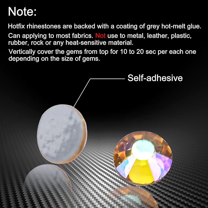 Jollin Hot Fix Crystal Flatback Rhinestones Glass Diamantes Gems 4.0mm(16ss 1440pcs, Topaz AB)