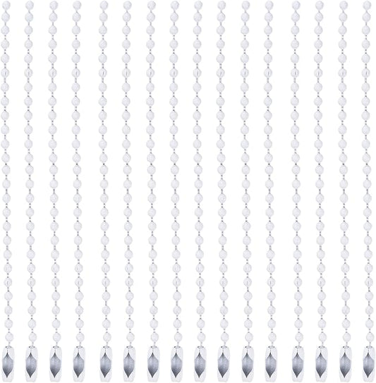MECCANIXITY 20Pcs 5 Inch 12cm Ball Bead Chain, Metal Ball Chain with Connectors for Hanging Ornament Jewelry Necklace Dog Tag Keychain Christmas Decoration,White