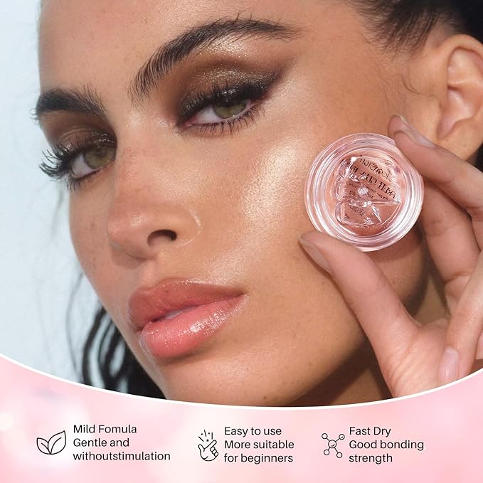 Lash Lift Kit, Gentle Formula Eyelash Perm Set with Enhanced Glue Balm, Suitable for Various Lash Types and Lengths, Semi Permanent Curled Eyelashes Lasting for 6-8 Weeks