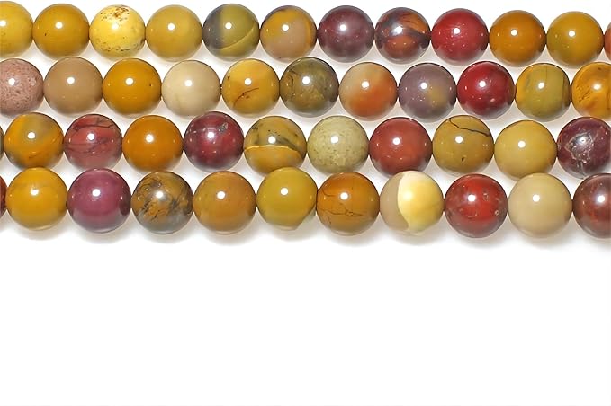 MJDCB Natural Stone Beads Moonkaite Jasper Egg Huangshi Round Loose Beads for Jewelry Making DIY Bracelet Necklace (6mm)