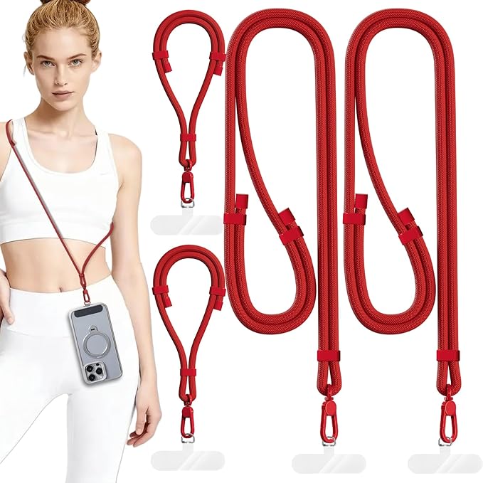 4 Pack Phone Lanyard & Wrist Strap, Cell Phone Lanyard for Around The Neck Adjustable Phone Strap for Most Smartphones