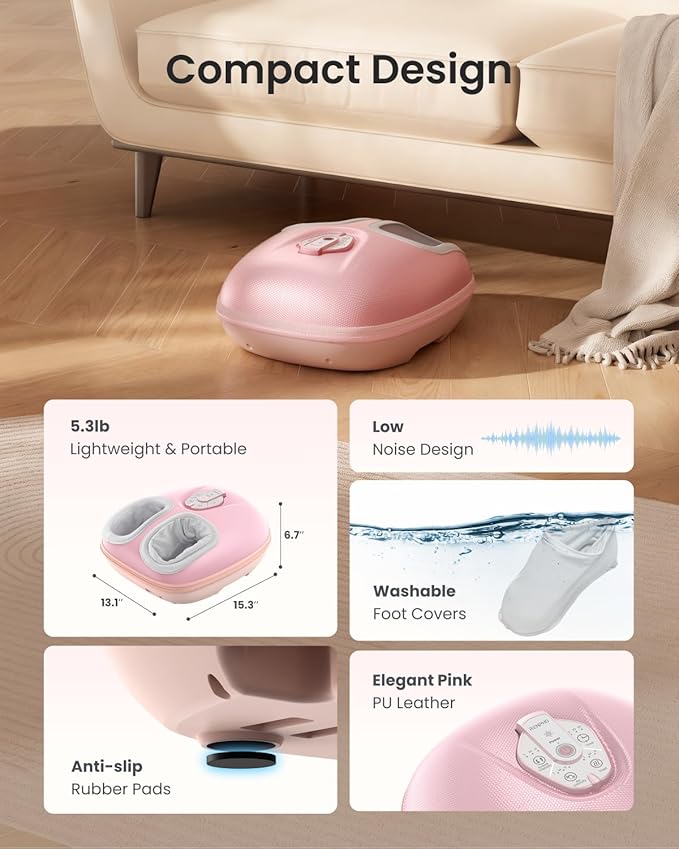 RENPHO Foot Massager Machine with Heat [2026 Upgraded], Shiatsu Foot Massager for Plantar Fasciitis, Valentines Day Gifts for Women, Cordless Control, Best Gifts for Women/Mom/Wife, PK