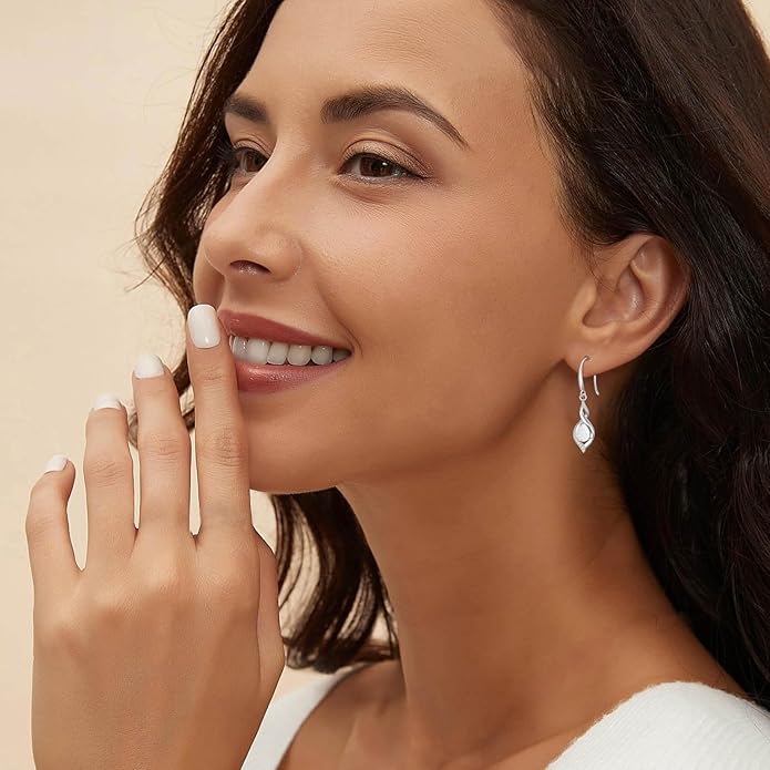 HPQQ Birthstone Earrings for Women 925 Sterling Silver Infinity Love Jewelry Valentines Day Birthday Gifts for Her Mom Wife Girlfriend