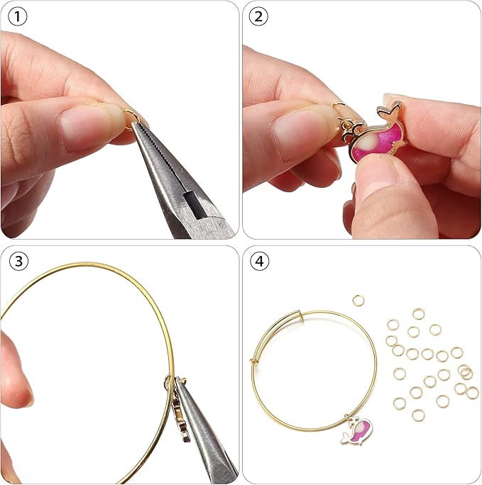 1600Pcs Open Jump Rings Gold Jump Rings Set Gold Plated Jump Rings for Jewelry Making Connectors(4mm 5mm 6mm 7mm 8mm 10mm)