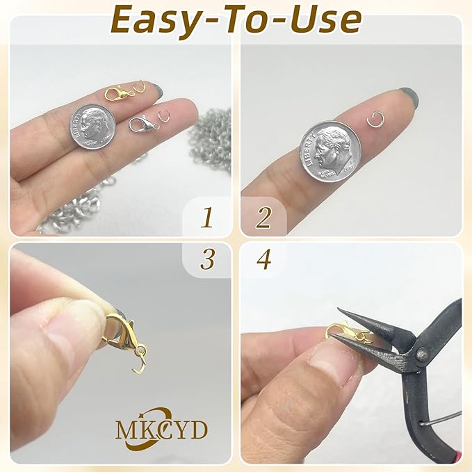 700Pcs Lobster Claw Clasps and Open Jump Rings Set, 14K Gold and Silver Necklace Clasps and Closures Lobster Parrot Trigger Clasp for Jewelry Making
