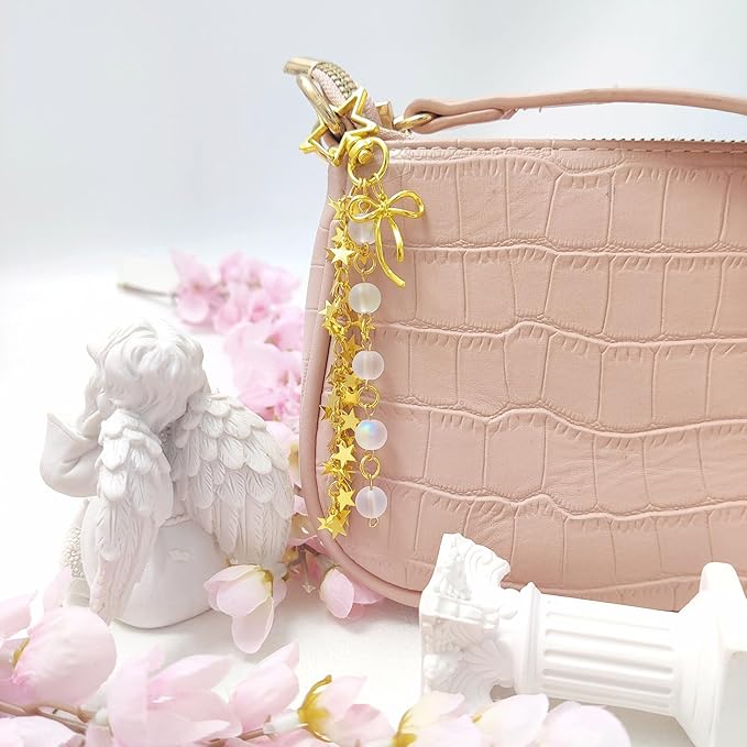 Y2K Aesthetic Keychains for Women Cute Flowers Star Cake Jellyfish Keychins Charms Kawaii Bag Purse Decor