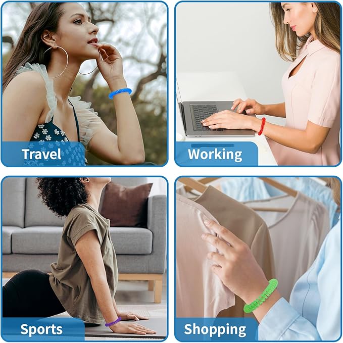 Spiral Keychain Stretchy Wrist Coil Bracelet Key Chain Waterproof Wristlet Key Holder for Pool, Sauna, Sports, Gym