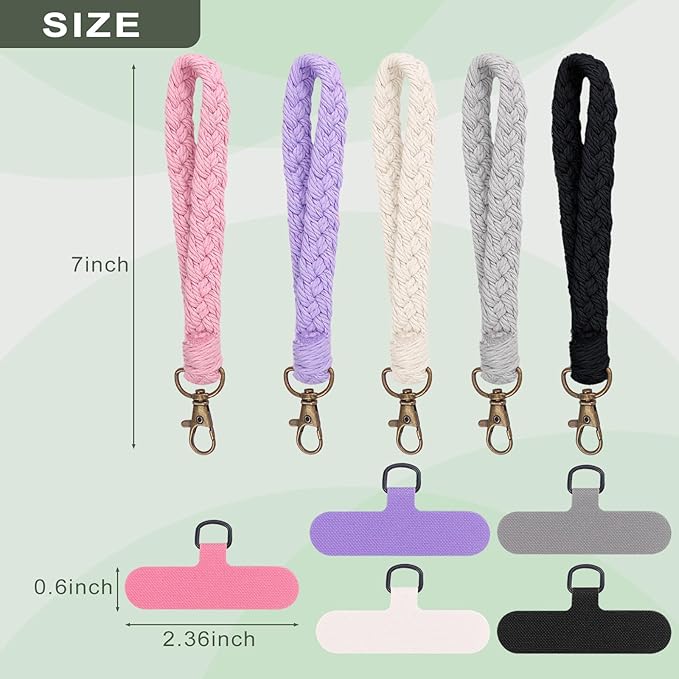 4 PCS Charm Cell Phone Wrist Strap Lanyard with Tether Tabs,Anti LossTheft,Unisex for Gym Travel