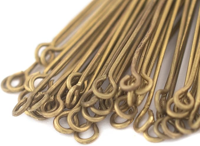 The Bead Chest Brass 21 Gauge 2.5 Inch Eye Pins (Approx 100 Pieces)