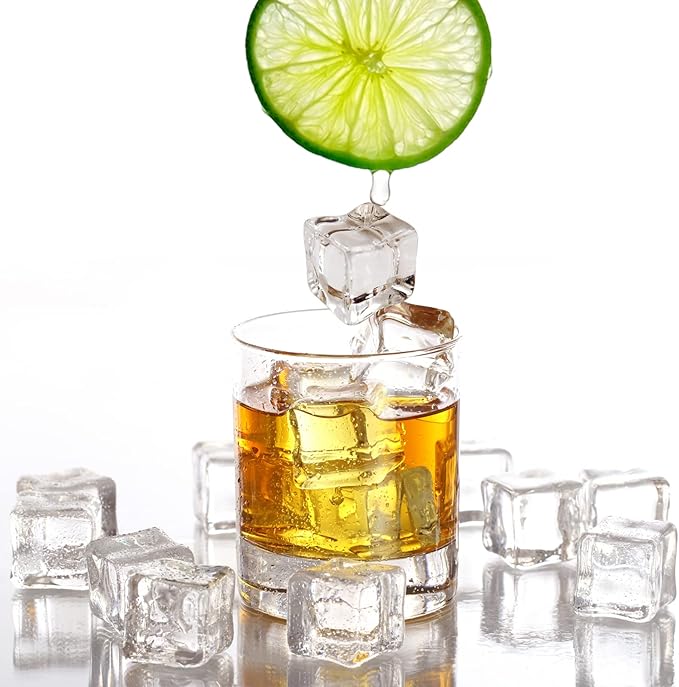 Fake Ice Cubes, 100pcs 15 mm Fake Ice, Artificial Acrylic Crystal Diamonds, Acrylic Ice Rocks, Vase Filler for Decoration Ice for Photography