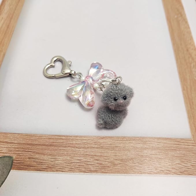 Cute Dog Keychain Fuzzy Dog Puppy Decor Keychain Aesthetic Y2K Bag Charms Stylish Dog Pendant Keychains Accessories