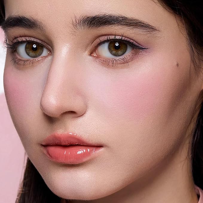 Flower Knows Butterfly Cloud Collar Rouge Box Highlighting & Blush Duo Powder,Peach+Pink Two Tone Matte Blush for Cheeks Bulidable & Blendable Palette for Women & Girls,0.21 Oz(01 Rouge Snow)