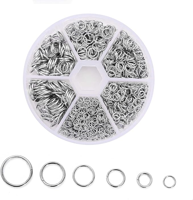 Silver Jewelry Jump Rings Open Jump Rings for Jewelry Making 4mm 5mm 6mm 7mm 8mm 10mm O Ring for DIY Bracelet Earrings Necklace Jewelry Findings Connectors Jumprings