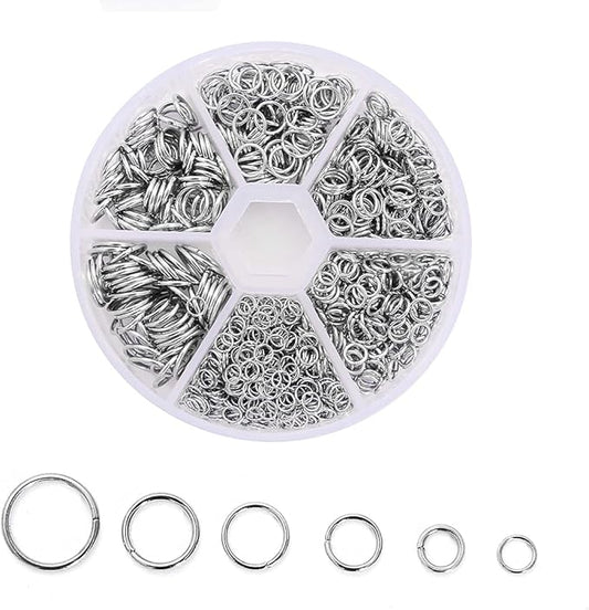 Silver Jewelry Jump Rings Open Jump Rings for Jewelry Making 4mm 5mm 6mm 7mm 8mm 10mm O Ring for DIY Bracelet Earrings Necklace Jewelry Findings Connectors Jumprings