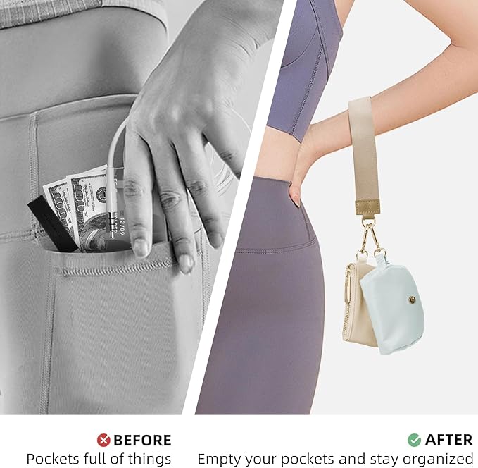 Keychain Wallet Mini Zip Around Wristlet Wallets for Women Detachable Dual Pouch Wristlet Portable Coin Purse Small Wallets