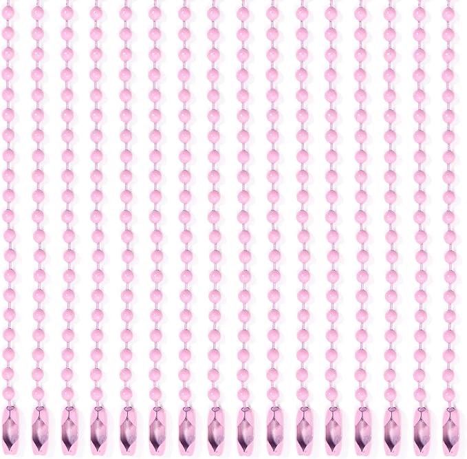 Lemonkey 20Pcs Ball Beads Chains Bulk,Pink Keychains Rings Metal Chains,4 Inch Dog Tag Metal Small Chains with Connectors for Hanging Decoration