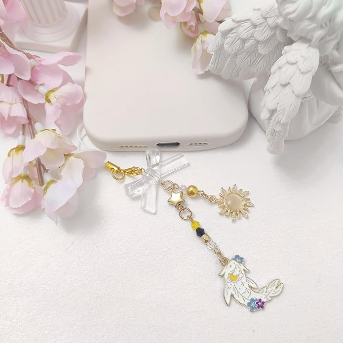 1-4PCS Cute Phone Charms Aesthetic Y2K Cell Phone Charms Strap Pink Strawberry Butterfly Star PhoneCharm Y2K Accessories for Bag Keychain Airpods Camera Pendants Decor