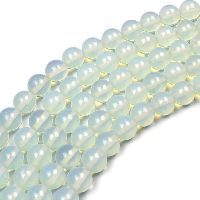 MJDCB Synthetic Opal Round Crystal Energy Stone Beads Healing Power for Jewelry Making (12mm)