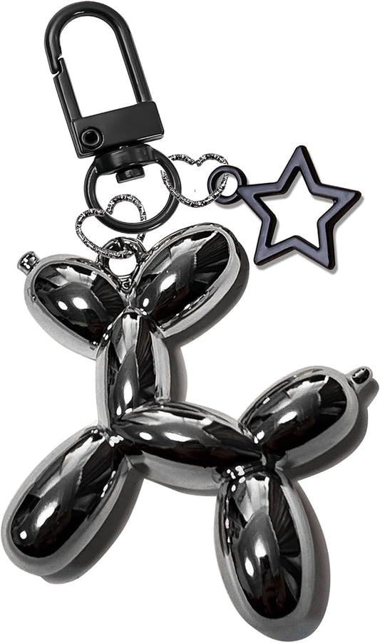 LAEKOU Star Balloon Dog Keychain for Women, Cute Y2K Key Chain Accessories, Aesthetic Charms for Bag Backpack