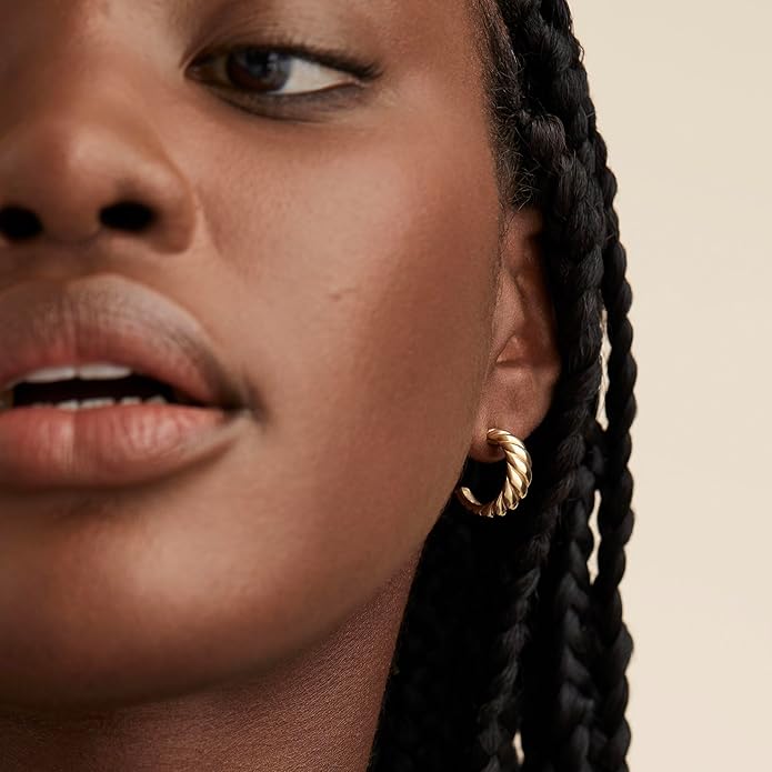 Freekiss 3 Pairs Gold Hoop Earrings Set: Dainty Stud Earrings Trendy Small 14K Gold Plated Hypoallergenic Dangle Cartilage Huggie Hoop Earrings for Women Gold Jewelry for Women Gifts