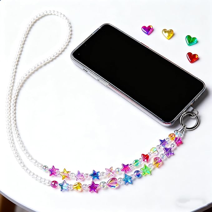 nikkiGuo 800 Piece Acrylic Bead Jewelry Making kit, Heart-Shaped Pearl Beads -24 Color AB Iridescent Transparent Beads, Bracelet kit, Necklace, Keychain, DIY Friendship Bracelet Set Box