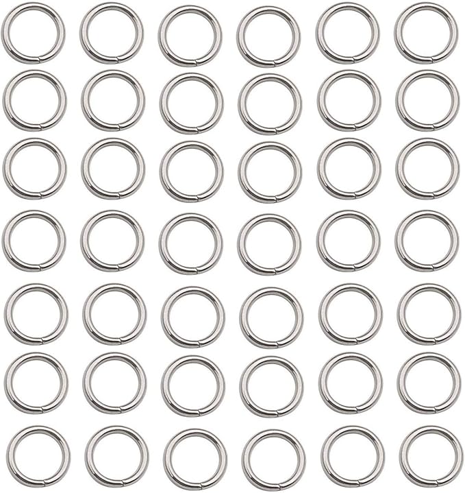 500 pcs Stainless Steel Split Rings Jump Rings Connector Rings for Jewelry Making Necklaces Bracelet Earrings Keychain DIY Craft (12609-8mm)