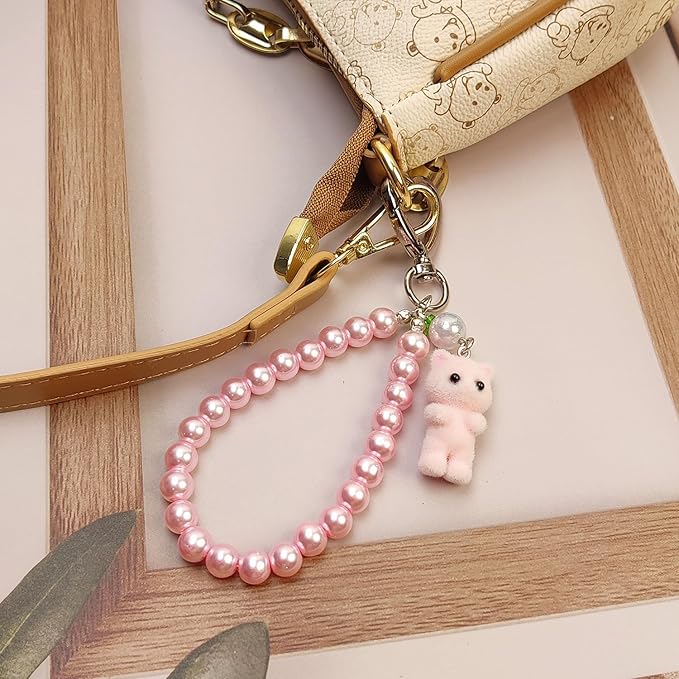 Cute Pink Keychain,Fuzzy Cat Keychain Aesthetic Y2K KeychainStylish KeychainsAccessories