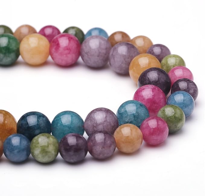 Natural Stone Beads for Jewelry Making,10mm Blue Tourmaline Polished Smooth Round Gemstone Beads for Bracelet Necklace 15 Inch