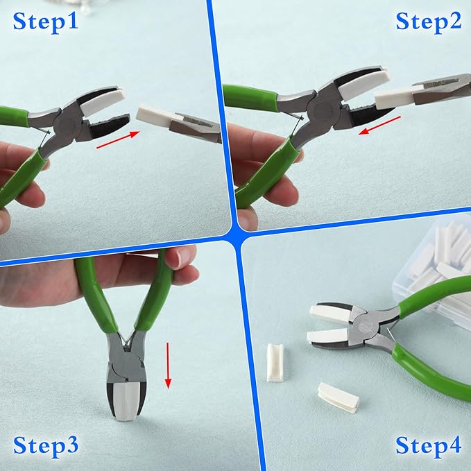 SPEEDWOX Flat Nose Pliers Replacement Tips Pair of 12 Replacement Jaws for Jewelry Making Pliers Tool