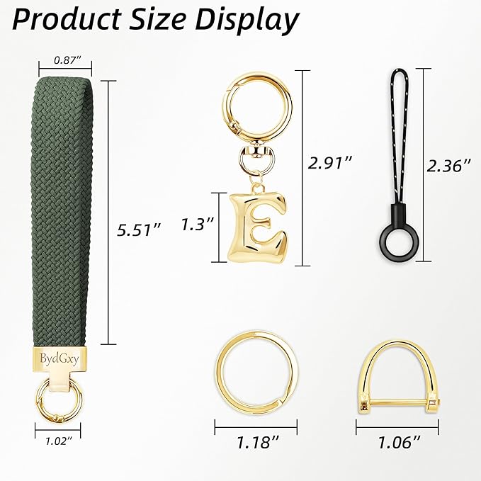 Stretchy Wristlet Initial Keychain, Key Chains Women Cute with Keyring, Llaveros para Mujer, Car Key Accessories