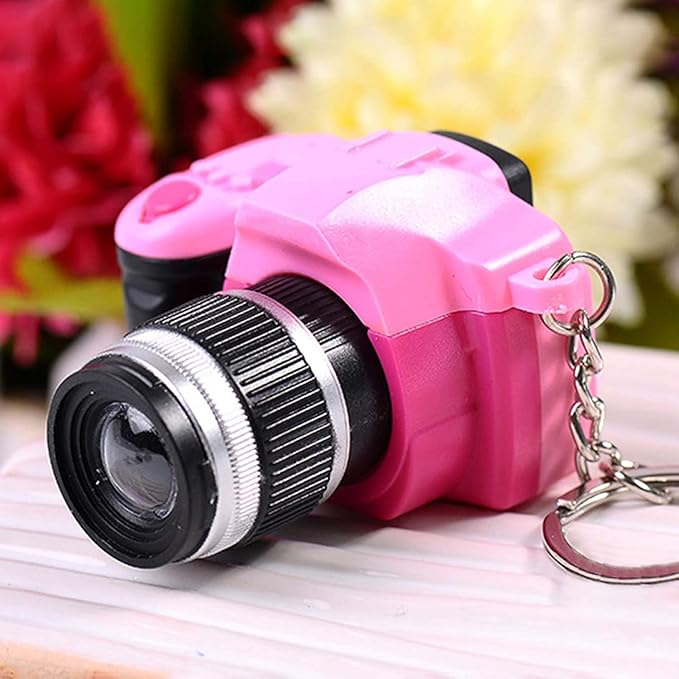 Cute Mini Camera Lighting Voice pendant Keychain Key ring Gift Decor, Car Keychain Accessories for Women Men