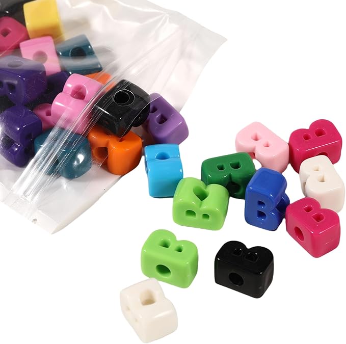 40 PCS Letter Beads 3D Acrylic 21mm x 15mm B Loose for Jewelry Making Bracelet Necklaces Keychain Phone Bag Chain Key Chains(Mixed Color B)