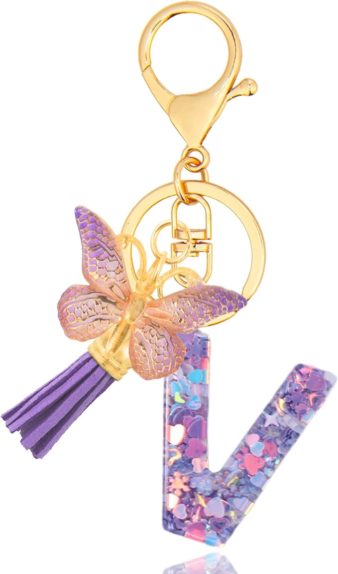 Alphabet Initial Letter Keychain Cute Heart Resin - Letter Keychain for Backpack Charms - Initial Keychains for Women